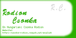 rodion csonka business card